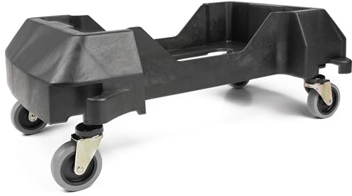 MaxWorks 51159 Heavy-Duty Slim Trash Can Dolly – Expandable 200 lb Capacity, Fits 16 & 23 Gallon Bins, 3 Casters, Polypropylene - Black