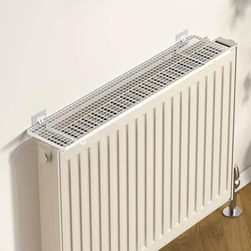 Tablette Radiateur Grillagée, Cache-radiateur, Fixation par Crochet Adhésif, Étagère D'intérieur, pour La Maison et le Bureau, Anthracite(White,10x55cm/4x22in)