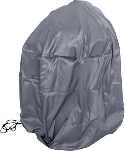 Copertura per barbecue rotonda impermeabile, diametro 93 x 90 cm, robusta copertura per barbecue in poliestere resistente alle intemperie, resistente ai raggi UV, antracite