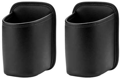 CheurYae Car Side Door Leather Cup Holder,2 PCS Vehicle Drink Holder,Multifunctional Door Pocket,Suitable for Cups, Glass, Cans, Bottles, etc