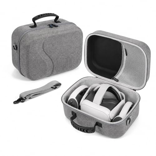 GOOGO Große Tasche für Meta Quest 3/Quest 3S, Lagerung Tragetasche Kompatibel mit BOBOVR S3 Pro/Kiwi Design Akku Elite Strap und Anderem Zubehör, für Reisen und Aufbewahrung
