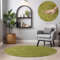 HomebyHome Teppich Rund Hochflor 160 cm Rund - Shaggy Runder Teppich Wohnzimmer Grün Extra Weich und Flauschig - Waschbarer Langflor Teppiche für Schlafzimmer, Küche, Flur - Carpet, Halı, Kilim