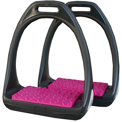 Compositi Kunststoffsteigbügel Reflex mit Flexibler breiter Trittfläche schwarz/Himbeere Steigbügel aus Kunststoff