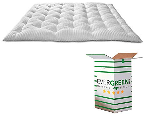 EVERGREENWEB Topper aus Memory Foam Flocken 140x200 cm, Doppelbett Matratzenauflage 7 cm Hoch, Orthopädische Matte aus Viscoschaumstoff, Weiß Hypoallergen Matratzenschoner Weich und Bequem | DREAME