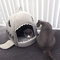 Sxspace Filz Hai Katzenhöhle Katzen Kuschelhöhle Hundebett Haustier Katzenbett Hundesofa Katzensofa (50cm, Grau)