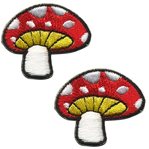 Freak Scene Aufnäher - Pilz - Fliegenpilz rot-weiß-gelb klein 2er Set - Patch