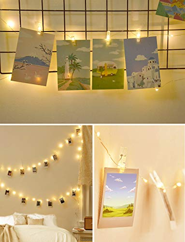cshare LED Fotoclips Lichterkette, 2M 20LED Foto Lichterkette Batteriebetriebene mit 20 Klammern für Zimmer Deko,Wohnzimmer, Weihnachten, Hochzeiten, Wand, Party, Schlafzimmer.