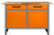 Ondis24 Montagewerkbank Werkstatteinrichtung Werkbank 120cm Werktisch orange mit 2 kugelgelagerten Schubladen & 2 abschließbaren Türen