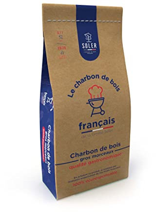 Soler | Gros Charbon DE Bois FRANÇAIS pour LA Cuisine AU Barbecue 40L | ALLUMAGE Rapide ET DE Qualite GASTRONOMIQUE 3425340000799, Charcoal, Unique