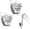 OMIGA Brausehalter Verstellbar Duschhalterung Ohne Bohren Duschkopfhalterung Selbstklebend Wasserdicht Duschkopf Halterungen für die wand Bad (2 Stück/ Silver)