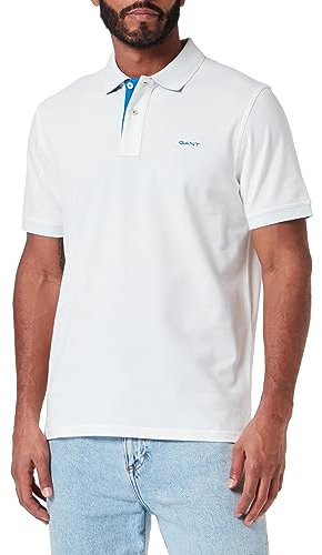 Gant Herren Reg Contrast Pique Rugger Polohemd, Eggshell, XL EU