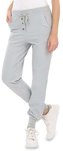 Malito - Damen Jogginghose im Classic Look - Sporthose in Unifarben - Baggy zum Tanzen - Sweatpants - Trainingshose 8021-G (hellgrau M)