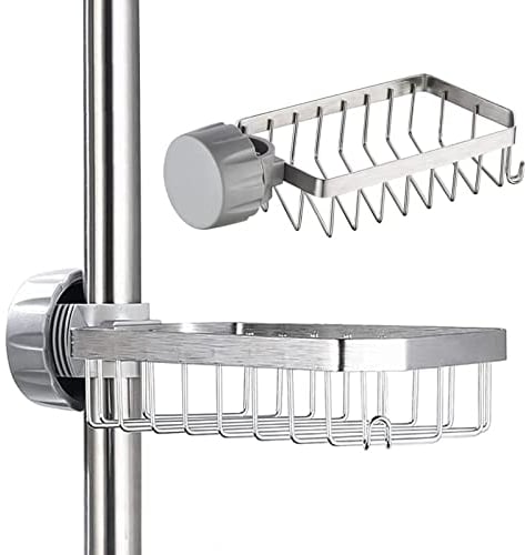 Bnimtm Porte Savon pour Etagere Douche - INOX Support Shampoing Douche sans Perçage pour Tringle 20-32mm