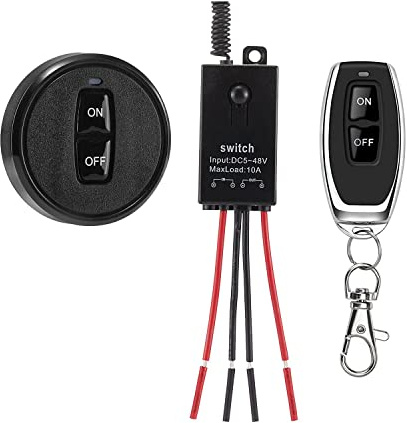 dstfuy Mini Wireless Switch,5V/12V/48V/10A Relay Remote Switch.