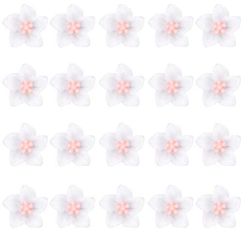 Wecoe Lot de 20 petites pinces à cheveux en forme de fleur blanche - Accessoires de cheveux de mariage pour femmes et filles