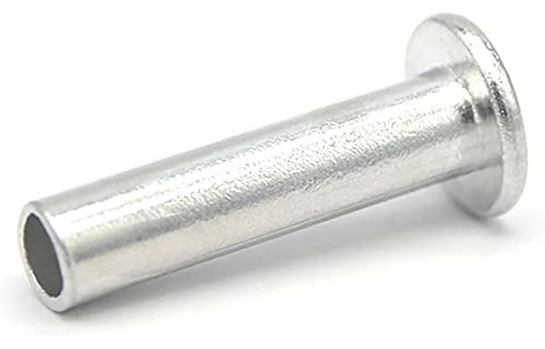 CREULT Flachkopfnieten aus Aluminium M8 x 16mm Länge halb hohl Blind Schlagnieten Glatter Körper Runde Befestigungselemente Al Material (30 Stücke)