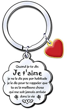 ZYMGUO Cadeau Porte-clés idéal pour couple petite amie petit ami,-Je t'aime-Saint Valentin Cadeau (15)