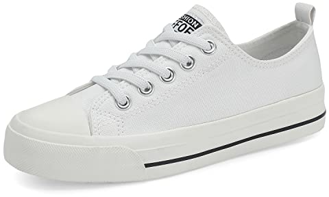 Casbeam Jungen Segeltuch Schuhe Mädchen Mesh Lightweight Slip On Canvas Running Weiß Sneakers Kinder Casual Breanthable Tennis Weiß Walking Schuhe Little Kid 35 EU