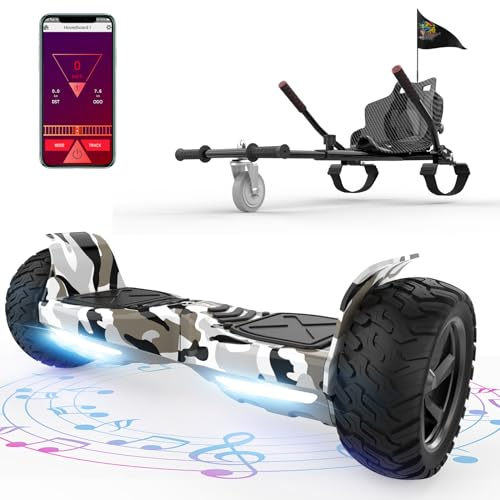 RCB Hoverboards SUV mit Sitz Hoverboards Off-Road, App-fähige Bluetooth Hoverboards, 8,5 '' Hummer + Hoverkart Go Kart für Self Balancing hoverboards, Geschenk für Kinder