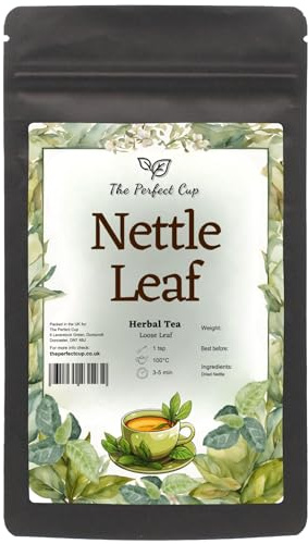 Premium Nettle Leaf Tea (150g) Herbal Tea Loose Leaf Dried and Cut Leaves Everyday Pure Natural Tasty Aromatic Caffeine-Free Carefully Selected Rich from Europe, Closed in Dark Resealable Pouch
