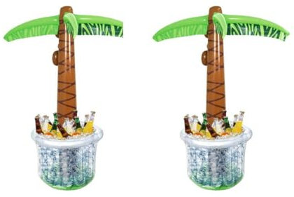 Aufblasbarer Palmenkühler, Palmenkühler, aufblasbare Getränkekühler, Tropische Palmen-Getränkekühler, hawaiianische Partydekorationen, aufblasbares Eiskübel-Zubehör für Pool, Hinterhof,