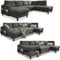 MIUFORM Wohnlandschaft U-Form, Couch Grau - Ecksofa mit Schlaffunktion und Bettkasten, U Sofa U Form mit Schlaffunktion, Wohnlandschaft mit Schlaffunktion, Big Sofa XXL Couch U Form XXL (Rechts)