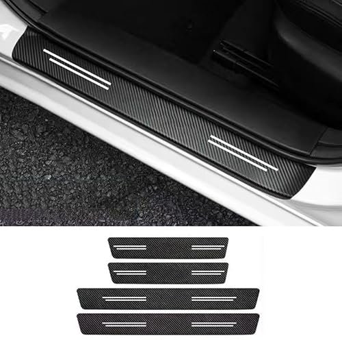 BHHTAKI 4 Stück Auto-Einstiegsleisten, für VW Tiguan 2 (II) AD1 I 2016-2024 Willkommener Pedalschutz vorne und hinten Türschwellenschutzleiste,A
