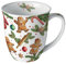 Ambiente Tasse à café, à thé, 0,4 l, en porcelaine, série Gingerbread, cookies, pain d'épices, branches, hiver, Noël, l'Avent