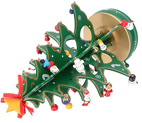 Cabilock Musikdose Weihnachtsbaum Aus Holz Mit Pendants Handgefertigte Spieldose Für Romantische Anlässe Geschenkidee Für Weihnachten Valentinstag Und Geburtstage Grün