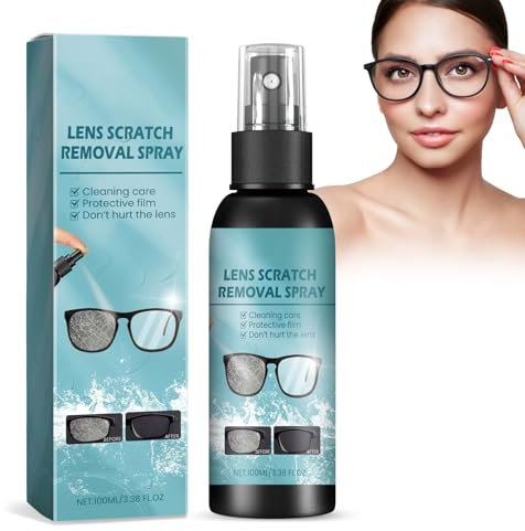 Brillenglas Reparatur Spray, 100 Ml Reparaturspray Fingerabdrücke Brillengläsern Entfernung Kratzern Spray Linsen-Kratzer-Entferner-Spray, Augenglas-Reiniger Spray Zum Entfernen Von Kratzern