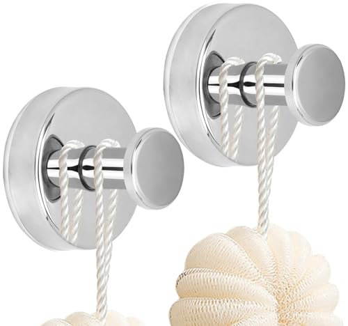 LUOJINYI 2 ganci a ventosa in acciaio inox con ventosa gancio per asciugamani, senza fori, gancio per accappatoio, gancio da parete, gancio autoadesivo per bagno, cucina, ufficio (lucido)