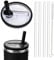 1 pièce de rechange de couvercle de paille de rouleau de 30 OZ pour Stanley quencher 0.89l, kit de couvercle de rouleau réutilisable avec 4 pailles et 1 brosse de nettoyage (Noir, 30oz)