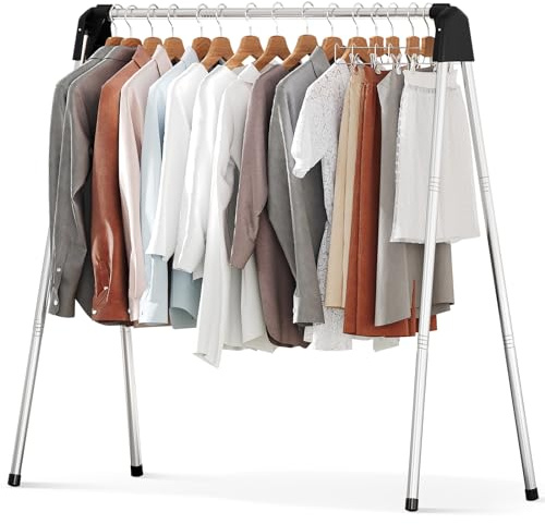 SYKIARIOL Perchero de ropa eficiente, estante de secado plegable, estante de secado plegable, perchero de acero inoxidable resistente (141 cm)