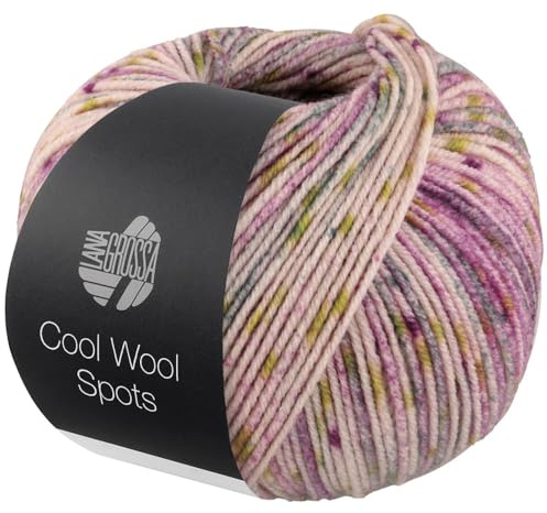 LANA GROSSA Cool Wool Spots | Extrafeine Merinowolle, waschmaschinenfest mit buntem Sprenkeldruck | Handstrickgarn aus 100% Schurwolle | 50g Wolle zum Stricken & Häkeln | 160m FB 5003
