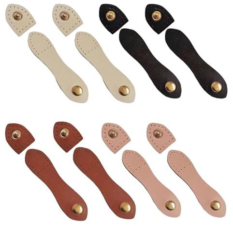 Fokroin 8pcs Leder-Schnappschnallen, Leather Buckles Sew On Taschenverschluss Lederriemen mit Druckknöpfen, für Leder-Geldbörsen, Geldbörsen, Taschen, Handyhüllen, DIY-Handwerk