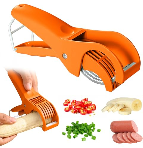 Cortador de plátano: cortador de plátano de acero inoxidable, utensilio de cocina para plátanos