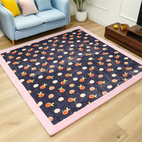 Grand tapis doux et confortable pour enfants de 2,5 cm d'épaisseur, rose et orange, 130 x 190 cm