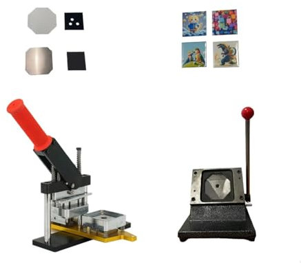 Machine For Badges Steel Square Fridge Magnet Making Machine Kit Including materials DIY Badge Pin Maker