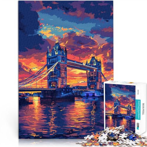 Adults 2000 Piece Jigsaw Puzzle London Tower Bridge Difficult Hard Jigsaw deal as gifts for the whole family 27.56 in x39.37 in for teenager 14+