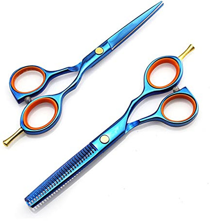 5,5 Zoll Blaue Haarschere zum Ausdünnen der Haare, Friseurschere, Friseurschere