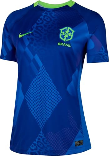 Nike Brasilien 2025 Stadium Away (Frauenteam) Dri-Fit Replika-Fußballtrikot Für Damen, Soar/Electric Green/Electric Green, FZ9126-458, S