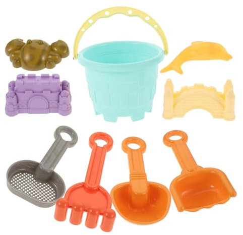 Warmhm Large Castle Bucket Set for Boys and Girls Beach Garden Toy 9 Pieces Kit Random Style