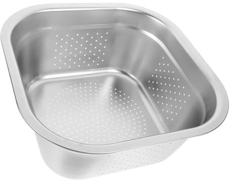 Ipetboom Bacinella Acciaio Inossidabile per Lavaggio Verdure e Frutta Design Spazioso e Scolapasta con Drenaggio Resistente e Facile da Riporre