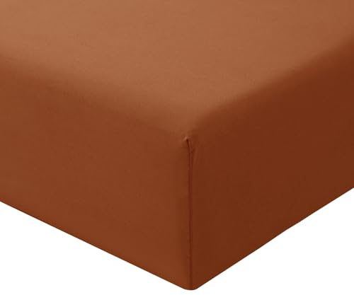 RUIKASI Spannbettlaken 90x200cm Orange Bettlaken - Oeko Tex Spannbetttuch 90x200 Bettbezug, Mikrofaser Betttuch Bett Laken Bezug 90 x 200 40 cm Tiefe Tasche, Bed Fitted Sheet Bedsheet