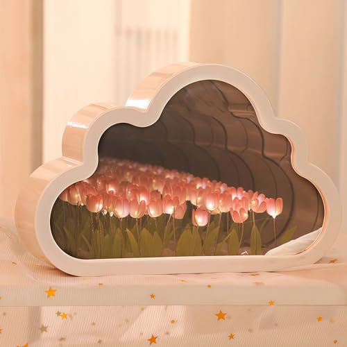 AWSOLAR Wolken Tulpen Flower Lamp, Blumen Lampe Geschenke für Mädchen, Mama, Frauen