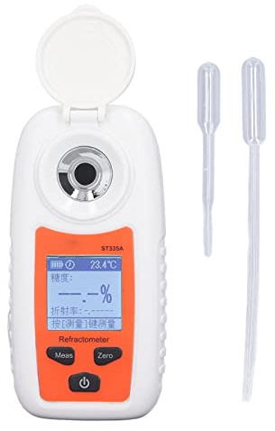 Digitales Refraktometer 0-35% Brix, LCD 3in1 | Automatische Temperaturkompensation, 3 Sekunden Messung, Zweisprachige Anzeige, Für Brauer und Winzer