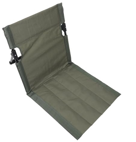 Alomejor Kompakter, Tragbarer Campingstuhl mit Verstellbarer Rückenlehne für Strand, Angeln, 600D Oxford-Stoff (Green)