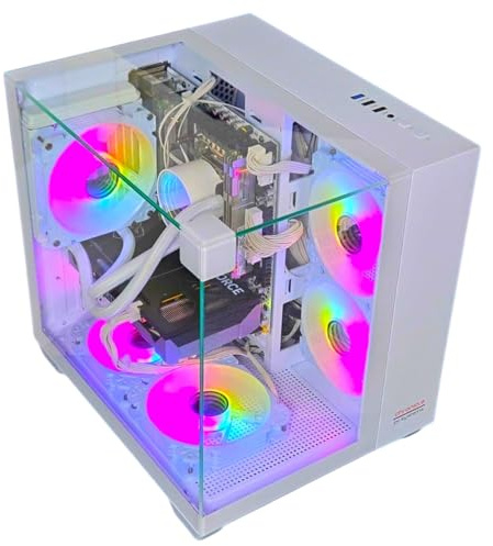 Gaming PC Phantom White | NVIDIA RTX 5060 | 12 Core | RGB Lüfter mit Fernbedienung | Wasserkühlung | WLAN | Windows 11 (128GB RAM 2TB SSD)