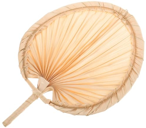 COHEALI Ventaglio a Mano in Foglia di Palma Naturale Fatto a Mano, Stile Vintage Intrecciato, Leggero e Facile da Riporre, per Feste in Spiaggia e Barbecue Estivi