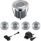 ledscom.de LED Boden-Einbauleuchten BODES für außen, warm-weiß, je 94lm/Leuchte, matt, rund, 50mm Ø, 5er Set